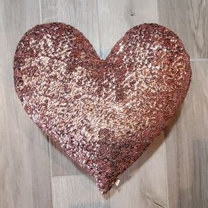 Pink Sequin Heart Shaped Pillow by Atsuyo …